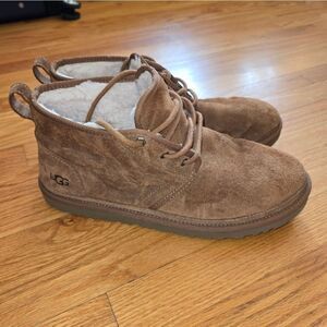 Ugg Tan Suede Leather Fur Lined Boots Mens Size 13